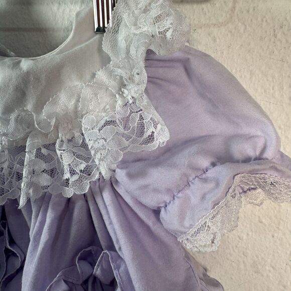 Vintage Martha’s Miniatures Baby Dress 0-3 Months Lavender Ruffles + Bell –Rare! - Picture 7 of 14